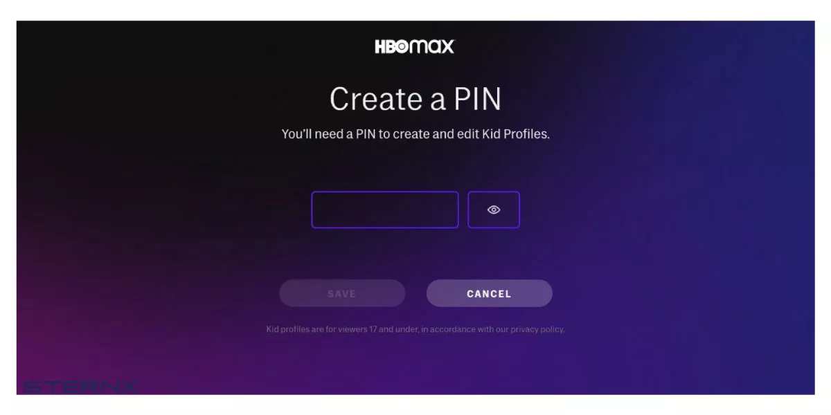 تأكد من اختيار رمز PIN لإعدادات الرقابة الأبوية على HBO Max. 