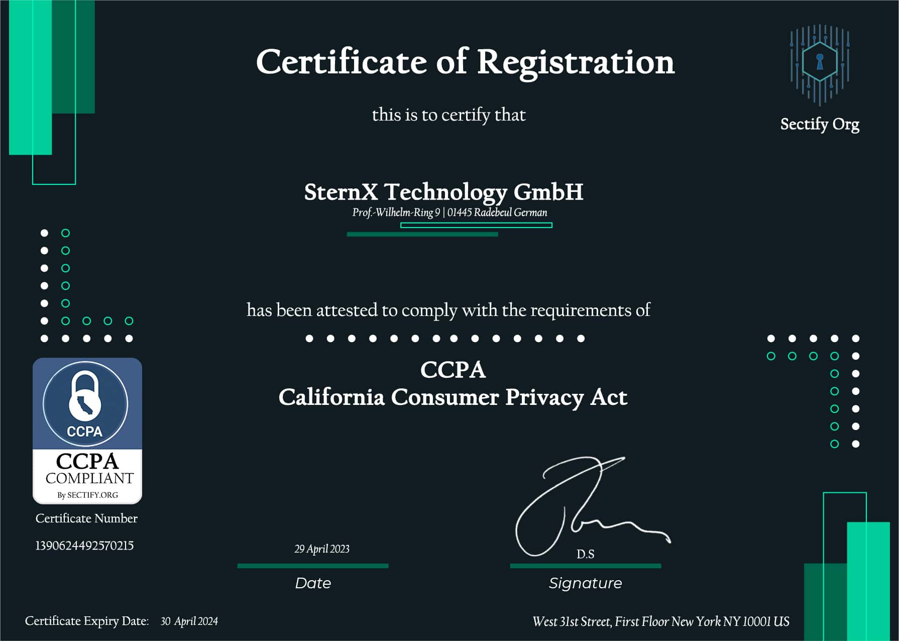 SternX Technology Achieves CCPA Certification – What it Means for Our Customers’ Data Privacy